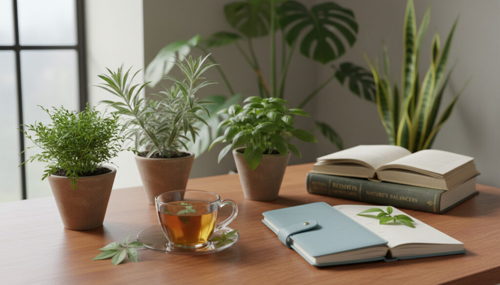 Plantes adaptogènes pour une routine bien-être féminine quotidienne Plantes adaptogènes ashwagandha rhodiola moringa — routine bien-être naturelle pour femmes actives