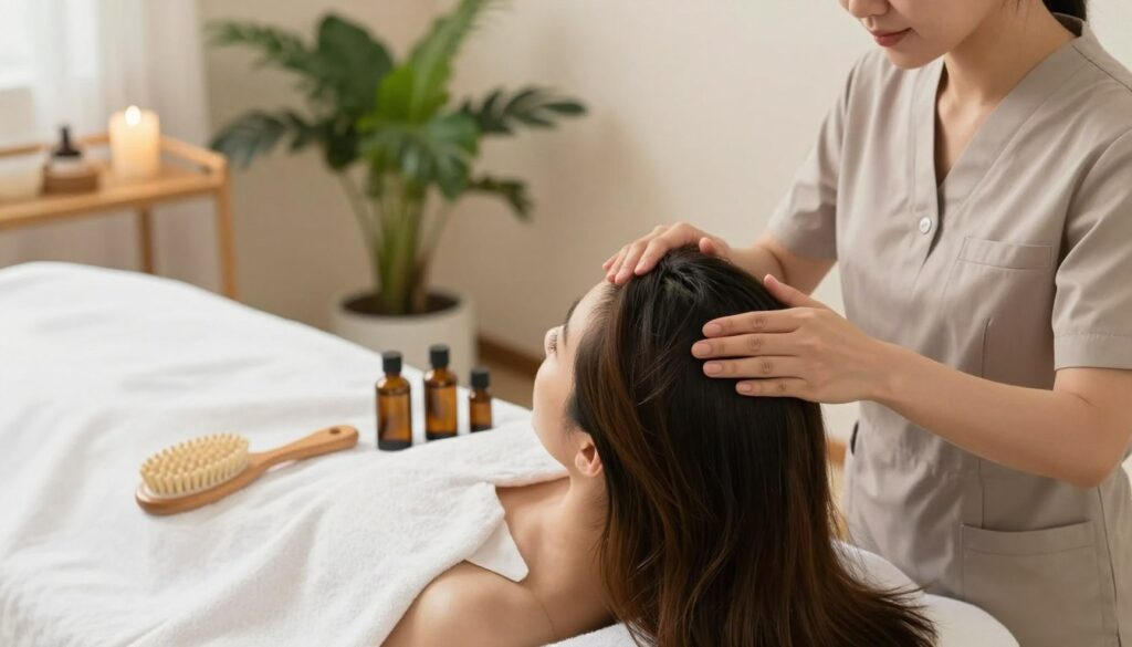 Techniques de massage pour la pousse des cheveux